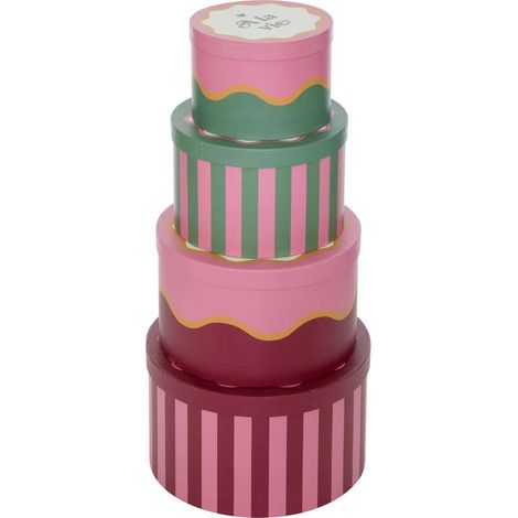 Lot de 4 Boîtes Déco "Chéri" 25cm Rouge (1/5)