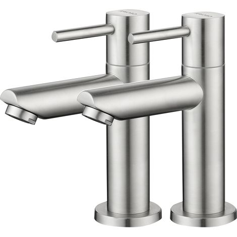 Cecipa 2PCS Chrom-Waschtischmischer, Kaltwassermischer, Kaltwasser-Waschtischmischer, mit Austauschbarem Luftsprudler, Geeignet für Badezimmer, Waschtischmischer. (1/5)