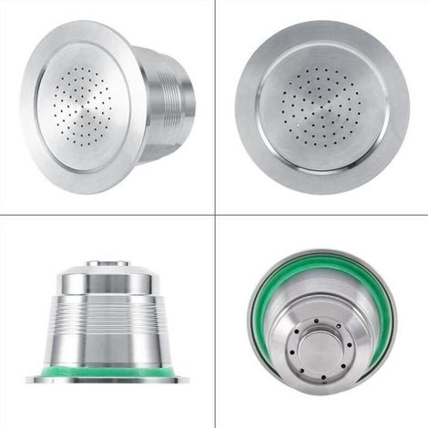 Capsule de café réutilisable en acier inoxydable pour machine Nespresso - Matière: Inox - Forme: Cylindrique (1/4)