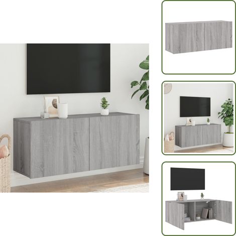 Meuble tv bois - vidaXL Meuble TV mural sonoma gris 100x30x41 cm - Meuble tv sonoma gris (1/5)
