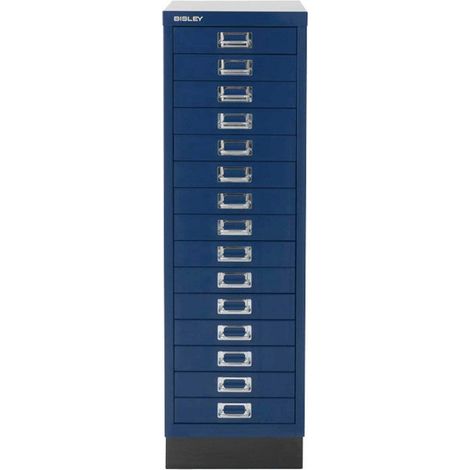 Bisley 15 Drawer A4 Filing Cabinet - Oxford Blue