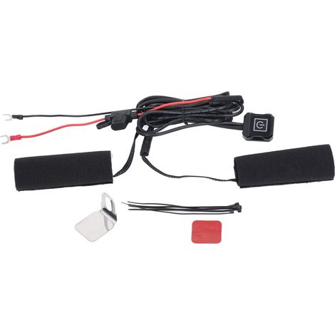 Protection chauffante pour poignées moto 3 niveaux, étanche IP67, fixation par bandes auto-agrippantes, coussinets chauffants 12V pour moto (1/5)