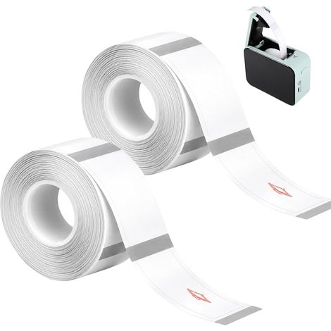 rouleaux de ruban d'étiquettes – Étiquettes thermiques autocollantes 12 x 40 mm – Blanches, 160 étiquettes/rouleau – Compatibles avec les imprimantes P15/P12/P11/D30/D32/D35/HP1/HP3/HP4 – Dimensions d (1/5)