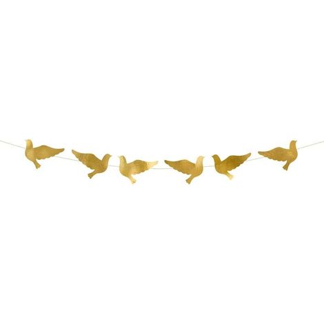 Ghirlanda di colombe, oro, 112 cm