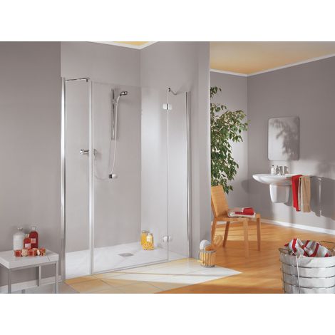 Porte de douche pivotante grand large, verre 6 mm anticalcaire, profilé aspect chromé, MasterClass, Schulte, 160 x 200 cm, ouverture vers la droite