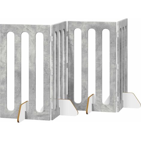 Faltbarer Haustierzaun 4 pcs Betongrau 201 x 38 x 90 cm vidaXL (1/5)