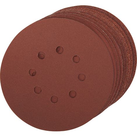 Lot de 10 disques auto-agrippants perforés 150 mm