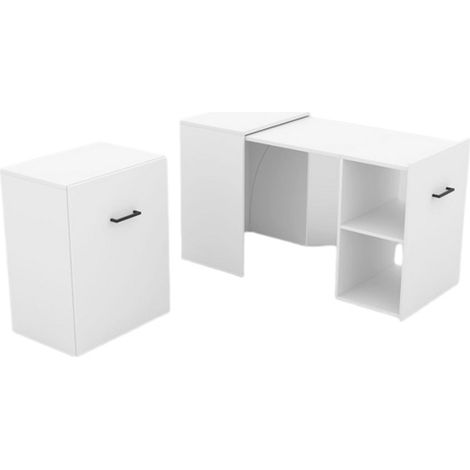 Escritorio plegable especial para pequeños espacios colección FLIP color blanco.