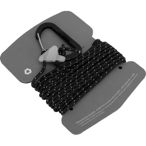 Corde à séchage extérieure portable réglable antidérapante avec mousquetons noir (1/5)