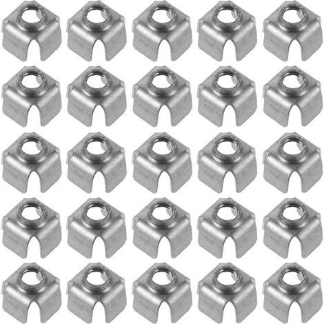 M6 Threaded Insert Nuts, Quick Installation, 200 Stable Weld Connections for Square Iron Tubes, Silver, Suitable for Furniture and Machinery Repair (1/4)