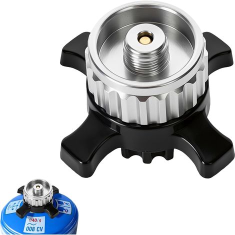 Adaptateur de Cartouche de Gaz, Adaptateur de Bouteille pour CV Easy Clic, Conversion de Baïonnette en Raccord Fileté 7/16", pour Réchaud de Camping, Brûleur d'Extérieur, Pique-Nique (1/5)