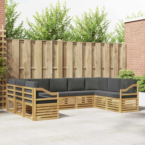 vidaXL Ensemble de canapé d'angle 9 pcs Blanc et anthracite (1/5)