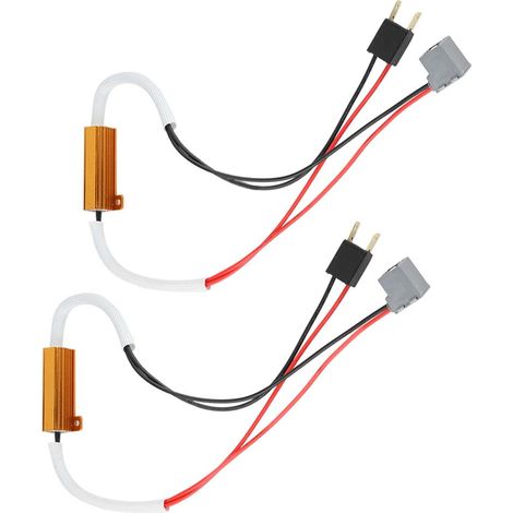 Scheinwerferdecoder Lastwiderstand H7 Aluminiumoy 2 Stück LED Scheinwerfer Nebelscheinwerfer Ladegerät Decoder Flacker-Blitz-Fehlerunterdrücker für H7 Fehlerdecoder.