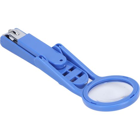 Coupe-Ongles pour Seniors avec Loupe Intégrée et Lame Réglable en Acier Inoxydable - Bleu (1/5)