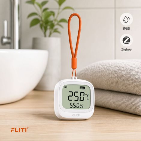 FLITI-Capteur Température Humidité IP65 Zigbee Écran LCD Suivi APP pour Serre et Salle de Bain (1/5)