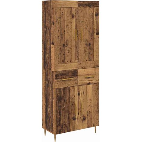 Maison Exclusive - Aparador alto con cajón Madera envejecida 69,5