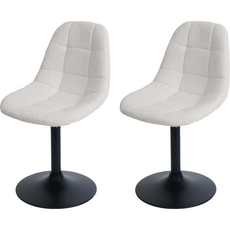 Lot de 2 chaises de salle à manger HWC-A60, chaise de cuisine chaise pivotante, acier MVG tissu/textile bouclé (450g/m²) (1/2)