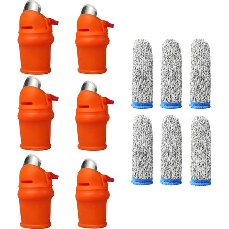 Ensemble de 6 pièces pour la coupe des pouces, comprenant un coupe-pouce et un protège-doigts, un couteau à doigt en silicone, des outils de jardinage pour la cueillette des fruits et légumes