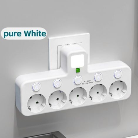 Intelligente Steckdosenleiste mit 5 USB-C-Anschlüssen, langem Kabel, 2500 W, CE-zertifiziert, für Smart Home (1/3)
