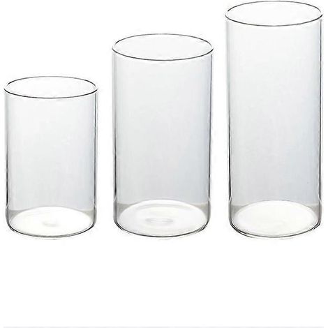 Bougeoirs en verre transparent coupe-vent avec abat-jour fluorescents ouverts (1/5)