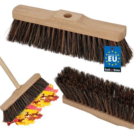 KOTARBAU® Balai Brosse - 27 cm - Marron - Balai Cantonnier - Bois de Hêtre PET Coco - sans Manche - pour Intérieur Extérieur - Brosse pour Terrasse (1/5)