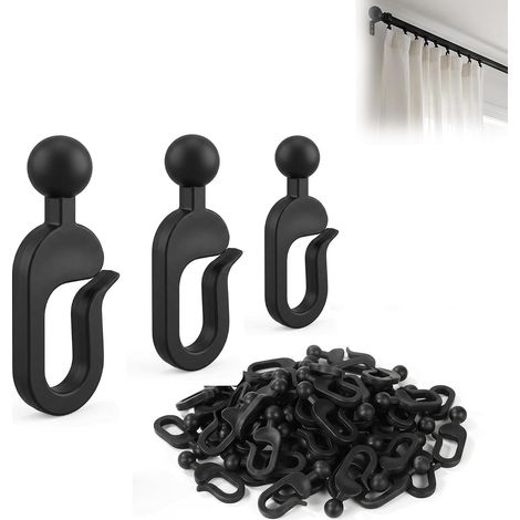 50 Pièces Crochets Rideaux Pergola, Crochets pour Rail de Rideau, Anneaux de Rideau en ABS Antirouille, Glissement Fluide, Accessoires pour Pergola (1/5)