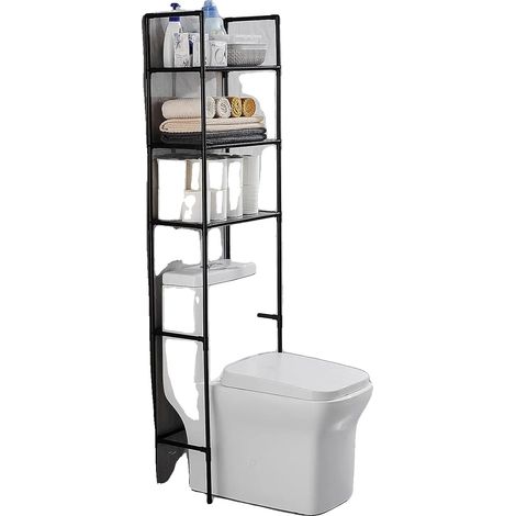 Estantería de baño, diseño de tres niveles, fácil instalación, L (1/5)