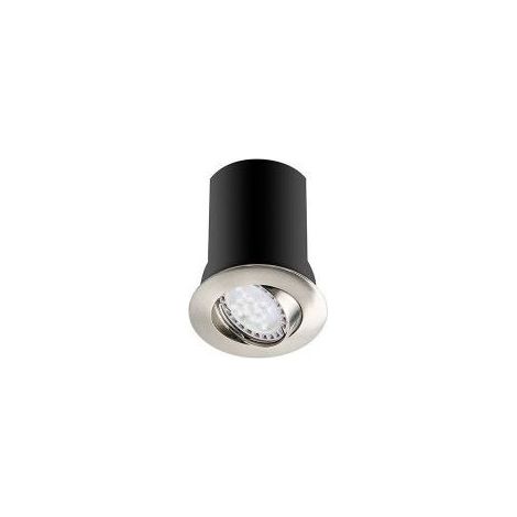 Kit spot encastré LED recouvrable nickel satiné rond orientable Ø 88mm pour ampoule GU10 10W (non incl) IP23 RT1014 RX INDIGO (1/5)