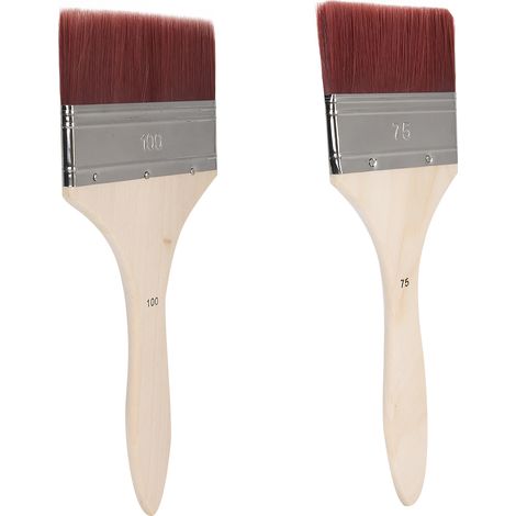 Lot de 2 pinceaux en nylon, adaptés aux outils de peinture et aux pinceaux d'artiste utilisés en gouache, aquarelle, acrylique et peinture à l'huile. (1/5)
