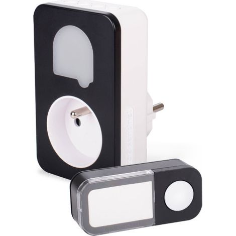 SCS Sentinel - Carillon sans fil et sans pile avec prise intégrée Sone + BLACK. Garantie 3 ans