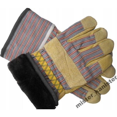 Gants de travail doublés de fourrure provenant des entrepôts militaires de la Bundeswehr