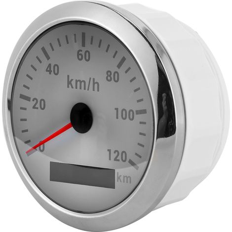 85-mm-GPS-Tachometer bis 120 km/h für Boote, Yachten, Außenbordmotoren, Autos, Motorräder, Baumaschinen, weißes Zifferblatt