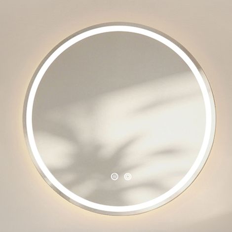 Specchio bagno LED 80 cm rotondo, antiappannamento, dimmerabile, 3 temperature, touch OKMYHOME (1/5)