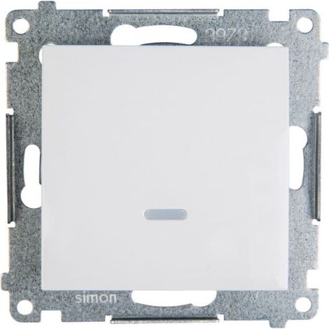 Interruttore unipolare Simon 54 con segnale di accensione, connettori rapidi, bianco DW1ZL.01/11