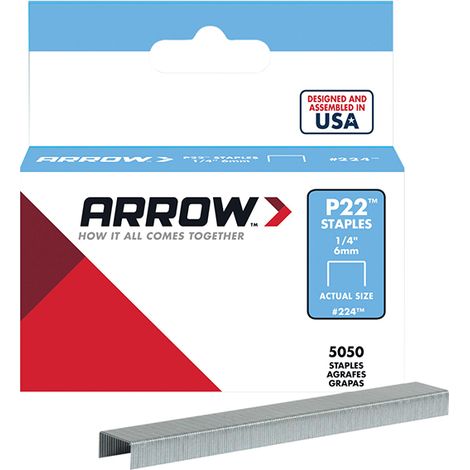 Arrow A224 P22 Staples 6mm (1/4in) (Box 5050) ARRP2214