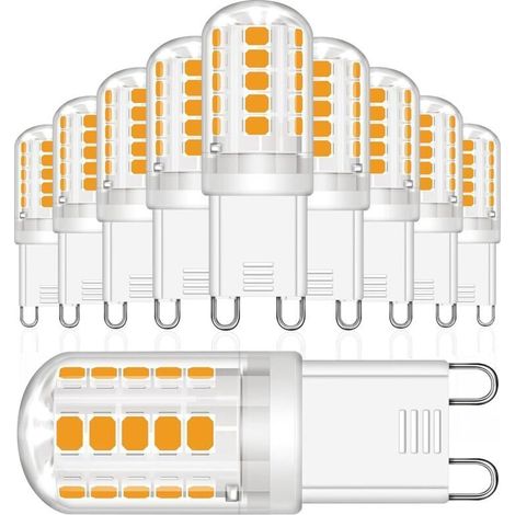 Ampoules LED G9, 3W Equivalent 30W Halogène Lampe, Blanc Chaud 2700K 380LM Sans Scintillement AC/DC 220-240V pour Chambre Salon Cuisine Jardin, Non Dimmable, Lot de 10 (1/5)