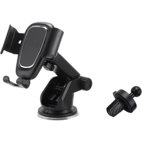 Supporto per telefono da auto, da 4 a 7,2 pollici, rotazione a 360 gradi, in silicone, universale, nero (1/5)