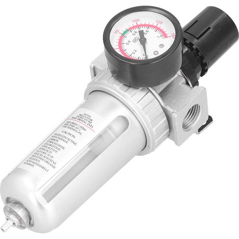 Filtre à air comprimé régulateur combo séparateur eau huile avec manomètre pour conduites pneumatiques (1/5)