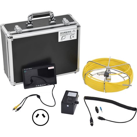 Caméra d'inspection d'égout industrielle avec écran 7 pouces, endoscope de canalisation, 6 LED, prise AU 100-240V, câble de 20 mètres (1/5)