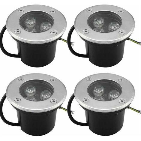 4 PACK 3W IP65 Spot LED Encastré Extérieur 270 Lumen Rond Led Terrasse Downlight Lampe D'éclairage De Jardin Extérieur, pour Jardin Chemin Cour Garage, Blanc Chaud (1/5)