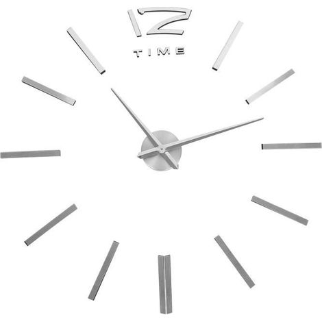 XUY Horloge murale 3D avec Miroir moderne Argent (1/4)