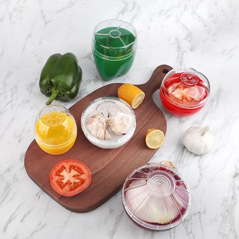 Boîte De Rangement Réfrigérateur - Boîte De Conservation Légumes Fruits Ail Tomate Citron - Couvercle Étanche Transparent - Matériau Ps - 1 Pièce (1/4)