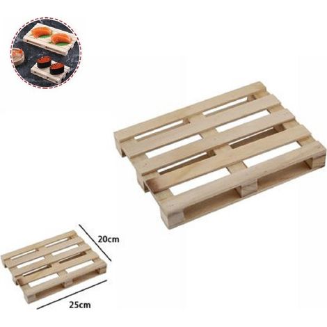 TRADE SHOP - Mini Pallet Di Legno Bancale Vassoio Piatto Buffet Finger Food 25 X 20 Cm 74034a -
