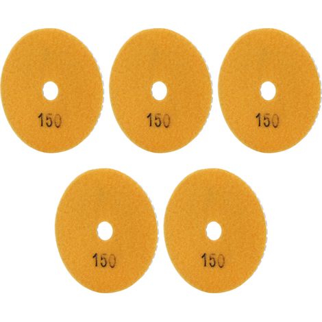5-teiliges Set aus 4-Zoll-Diamant-Nasspolierpads, weichen Schleifscheiben für Marmor, Granit und Keramik, Körnung 150 (1/5)