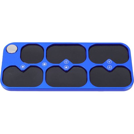 Organisateur de vis magnétique 6 compartiments, réparation électronique et tampon de rangement de pièces pour téléphone, ordinateur, lunettes, vis (1/5)