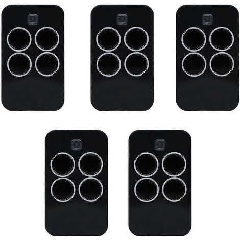 Lot de 5 télécommandes FAAC pour porte de garage. 433 MHz. à code tournant. compatibles avec les modèles XT4 433 RC 787452. 787454 et 787456.