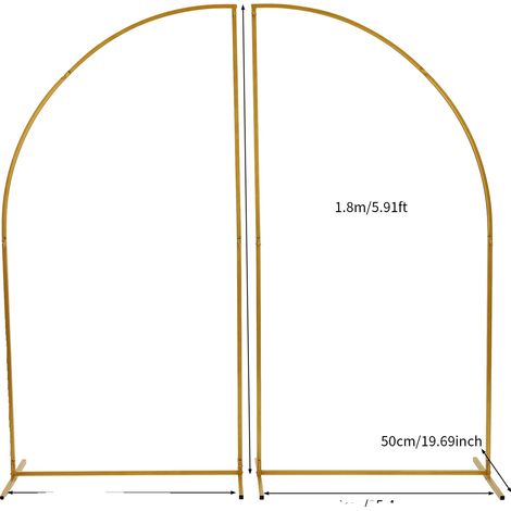 Arco de boda, acero al carbono, independiente, mediano, dorado (1/2)