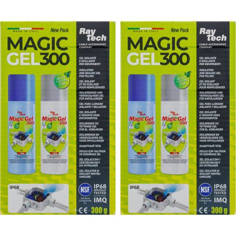 Magic Gel 300 – Lot de 2 Kits (4 x 150 ml) – Gel Isolant et Scellant IP68 – Étanchéité Boîte de Dérivation – Alternative Résine - RAYTECH (1/4)