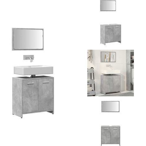 Armoire de bain avec miroir gris béton bois d'ingénierie - Armoire De Salle De Bain Avec Miroir - Armoires De Salle De Bain Avec Miroirs - Miroir De Courtoisie - Armoire De Lavabo De Salle De Bain (1/5)