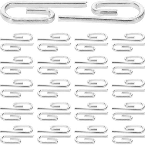 Crochets Métalliques Anneaux sans Perçage pour Rideaux Lot de 50 Argenté Réutilisables pour Rideaux de Porte (1/5)